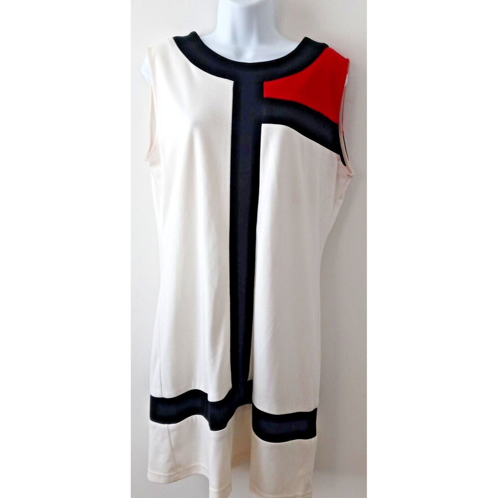 Women's Crimes & Misdemeanors Color Block Red Black and White Dress Size L